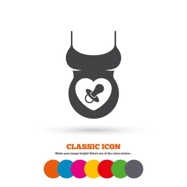 Pregnant woman shirt, maternity icon
