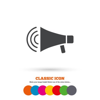 Megafon, hoparlör, ses simgesini