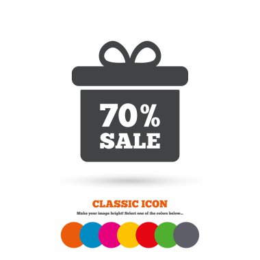 70 percent, sale, discount icon