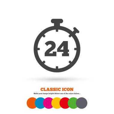 24 hours Timer, stopwatch icon.