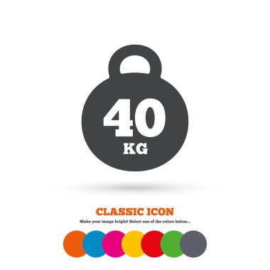Weight, 40 kilogram, sport icon