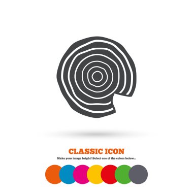 Wood icon. Tree growth rings.