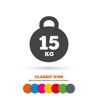 Weight, 15 kilogram, sport icon