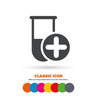 Medical test tube, chemistry icon