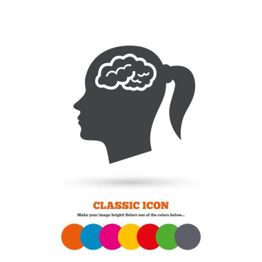 Beyin, kadın simgesi ile baş