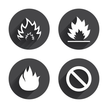Fire, Prohibition, stop icons