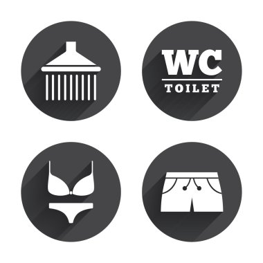 Swimming pool, Shower  icons