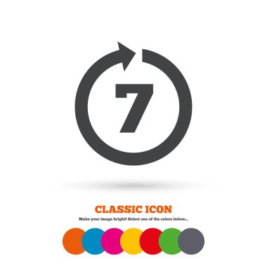 Return of goods within 7 days icon.