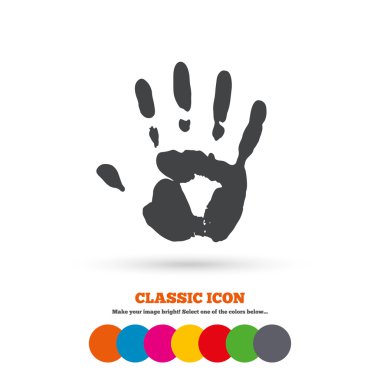 Hand print, stop icon