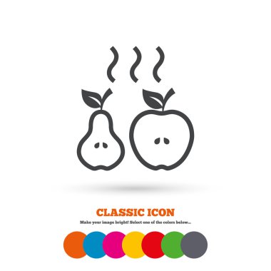 Baked fruits, Apple and pear icon.