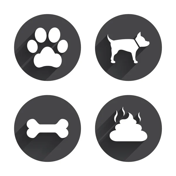 Animals, pets, dog icons — Stock Vector