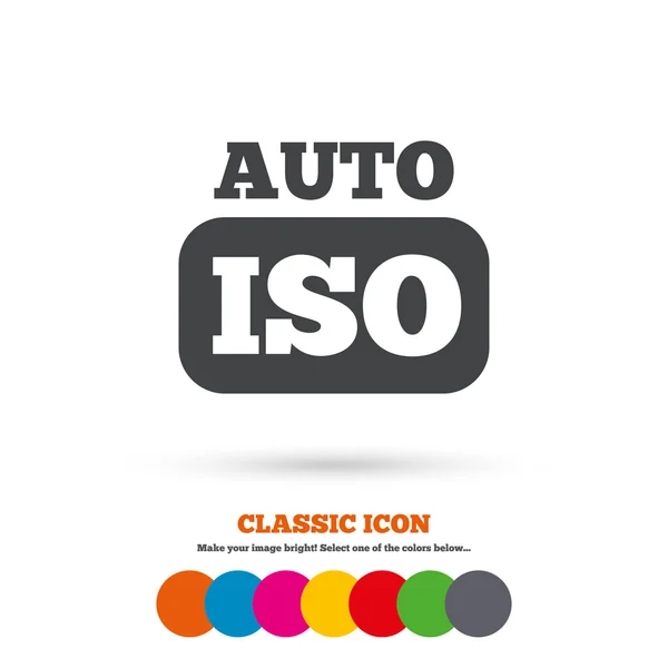 ISO, icona della fotocamera automatica . — Vettoriale Stock