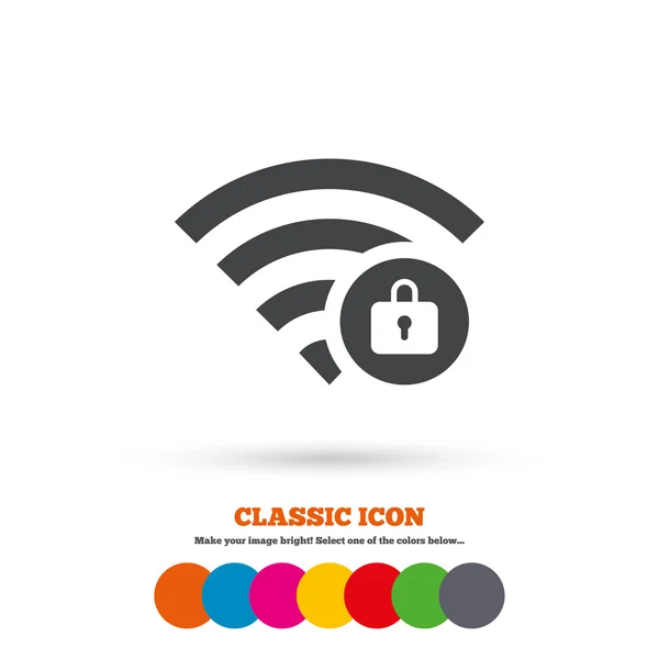 Wifi locked, pass icon — Stock Vector