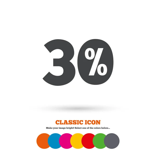 30 por ciento de descuento, icono de venta — Vector de stock