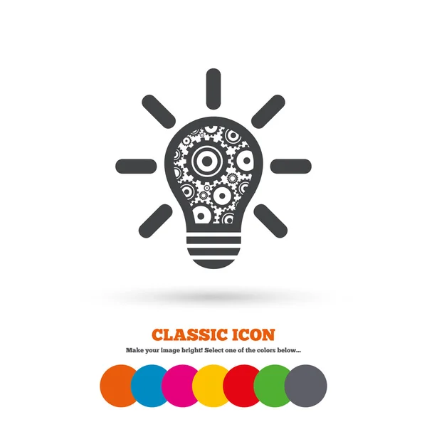 Light  bulb with gears icon. — Stock Vector