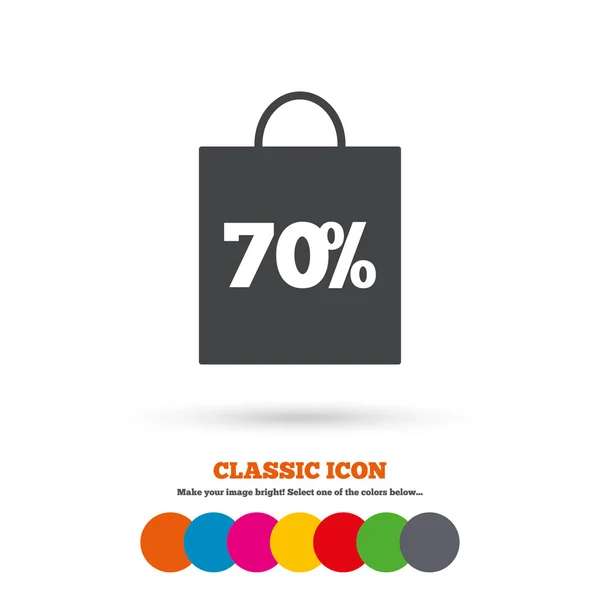 70 por ciento, venta, icono de descuento — Vector de stock