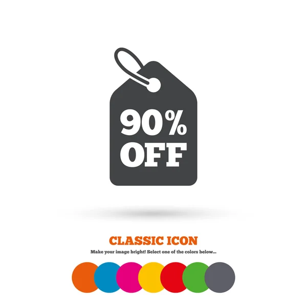 90 percent discount, sale icon — Stock Vector