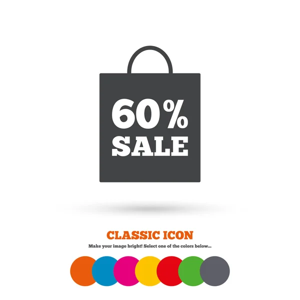 60 pour cent vente, icône de réduction — Image vectorielle