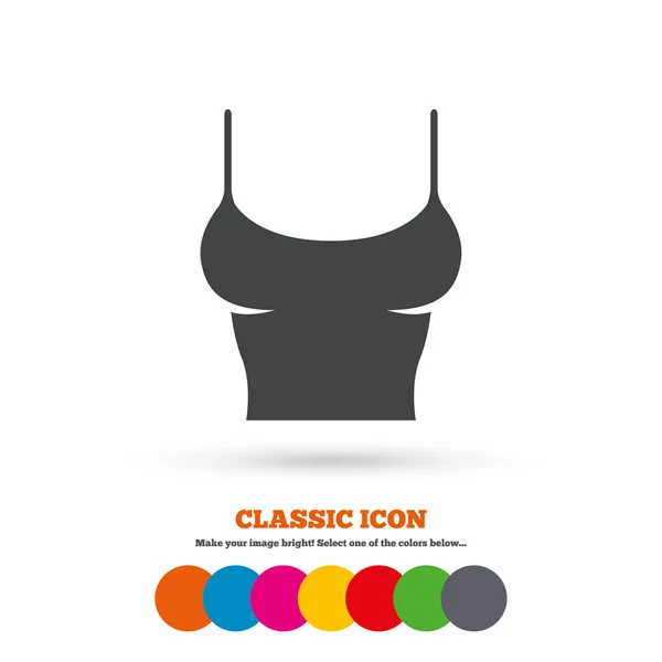 Women T-shirt, clothing icon — Stock Vector