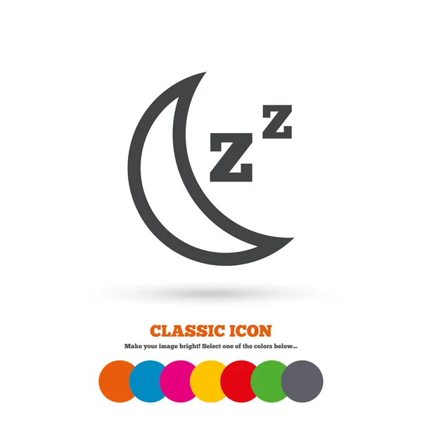 Sleep, Moon with zzz icon. — Stock Vector