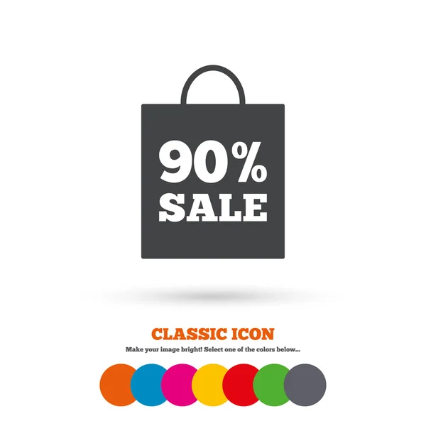 90 percent discount, sale icon — Stock Vector