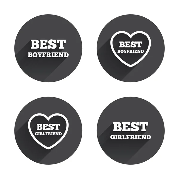Meilleures icônes petit ami et petite amie . — Image vectorielle