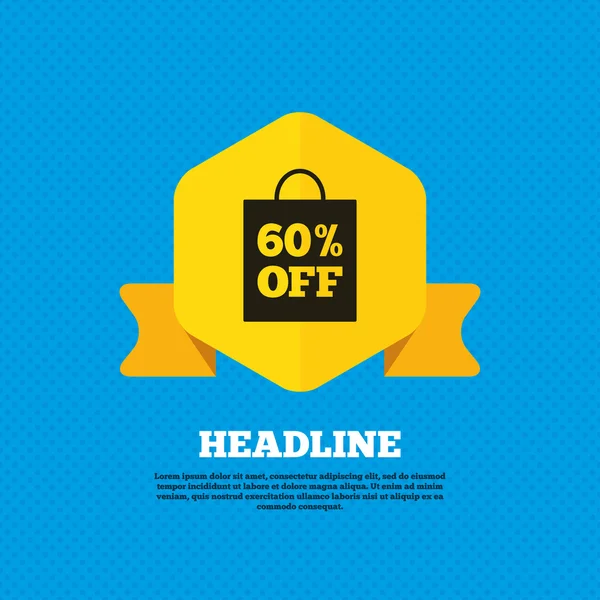 60 percent sale, discount icon — Stock Vector