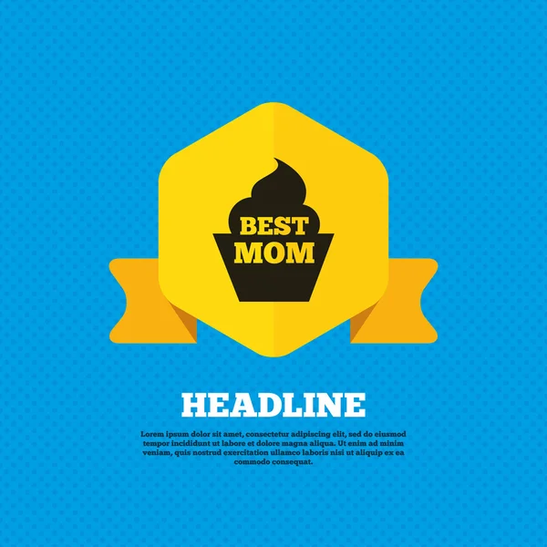 Best mom, muffin icon — Wektor stockowy