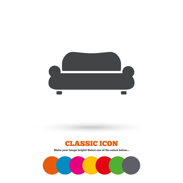 Sofa, couch, interior icon — Stock Vector