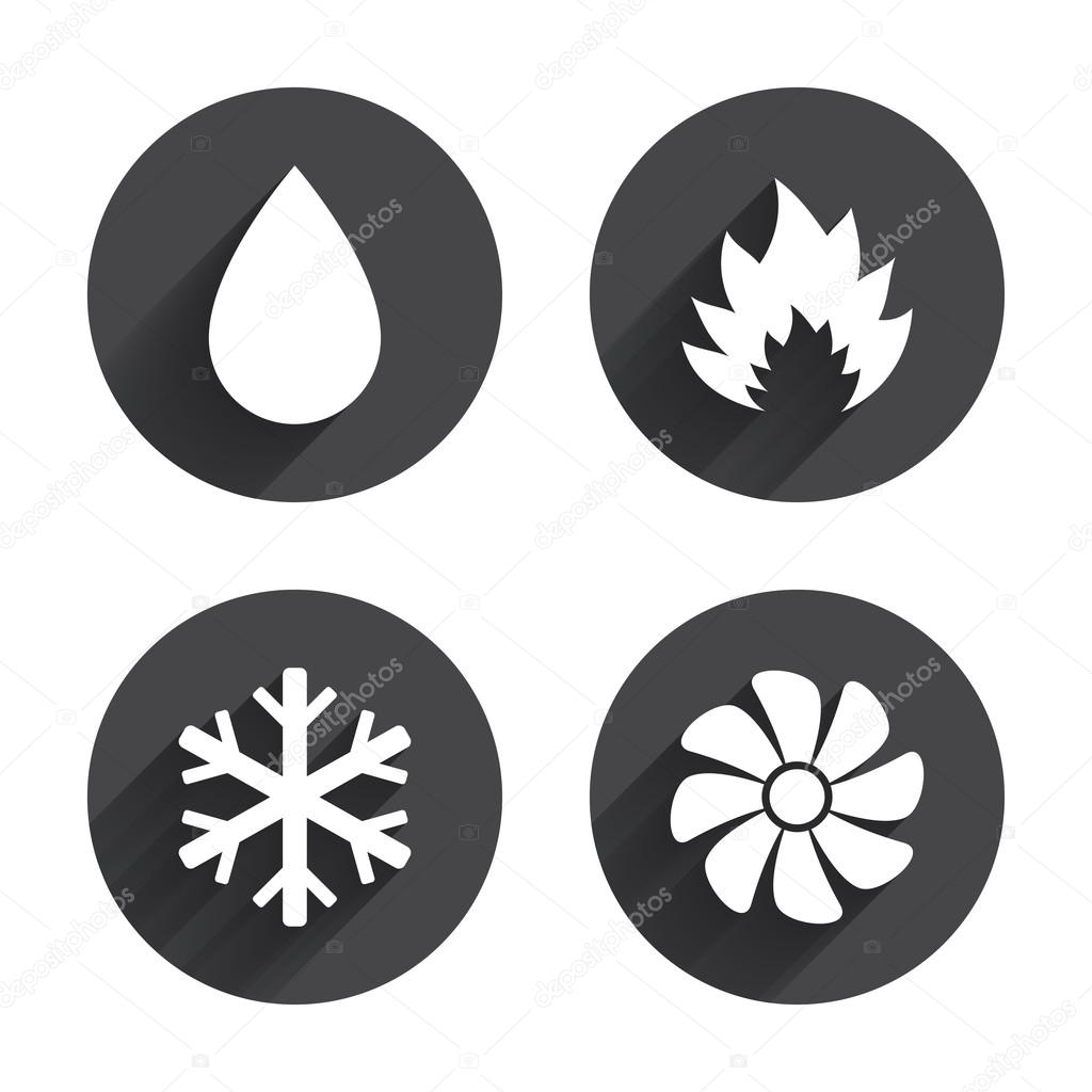 Heating, ventilating and air conditioning icons