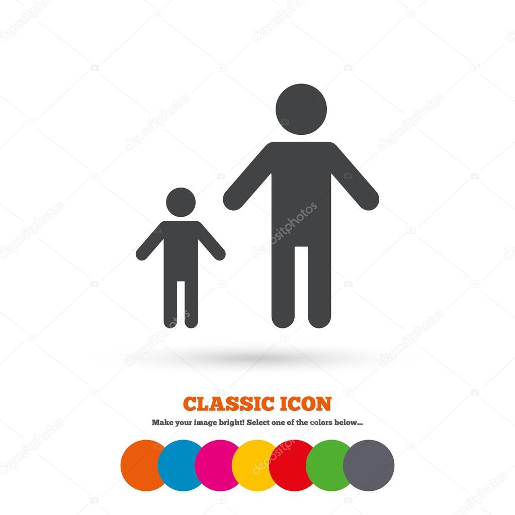 One-parent family, child  icon.