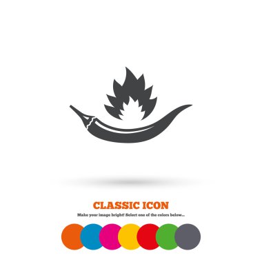 Hot chili pepper, food icon