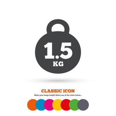 Ağırlık, 1,5 kilogram, posta ağırlık simgesi