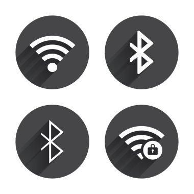 Wifi and Bluetooth, Wireless network icons.