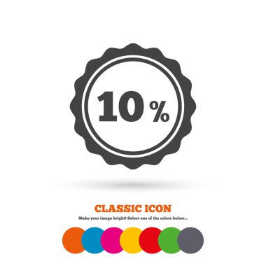 10 percent discount,  Sale icon.