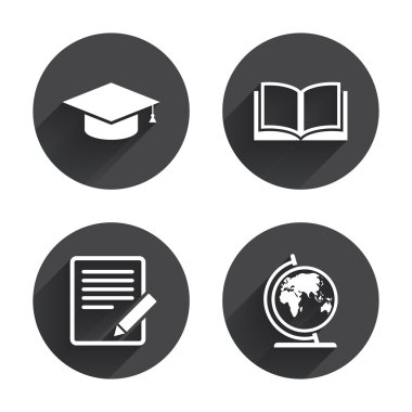 Pencil, book, education icons