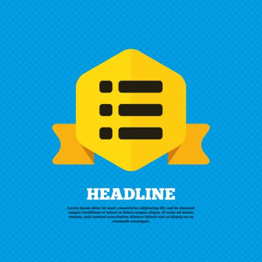 Liste, içerik görünümü seçeneği sembolü.