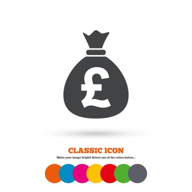 Money bag, Pound icon