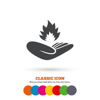 Insurance against fire icon