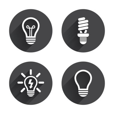 Light, lamp, Energy saving   icons.
