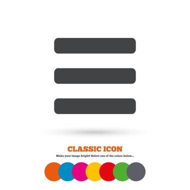 Liste, içerik görünümü seçeneği sembolü.