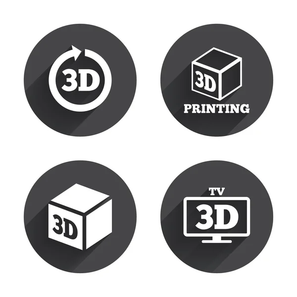 3d technology, printer icons. — Stock Vector