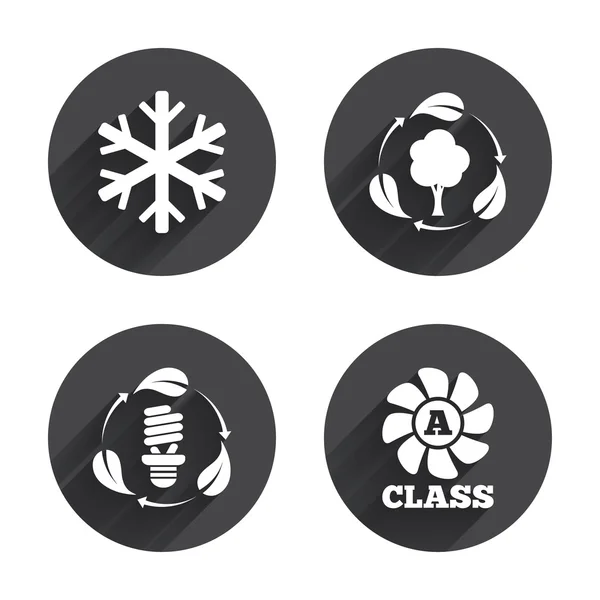 Fresh air, air conditioning icons — Stockvector