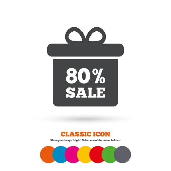 80 percent discount, sale icon — Stockový vektor