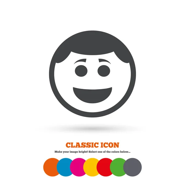 Cara sonriente, icono sonriente . — Vector de stock