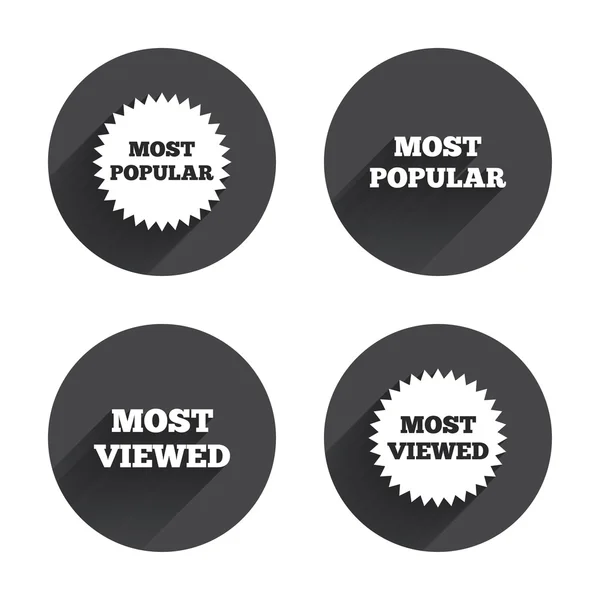 Most popular,  Most viewed icon — Stockový vektor