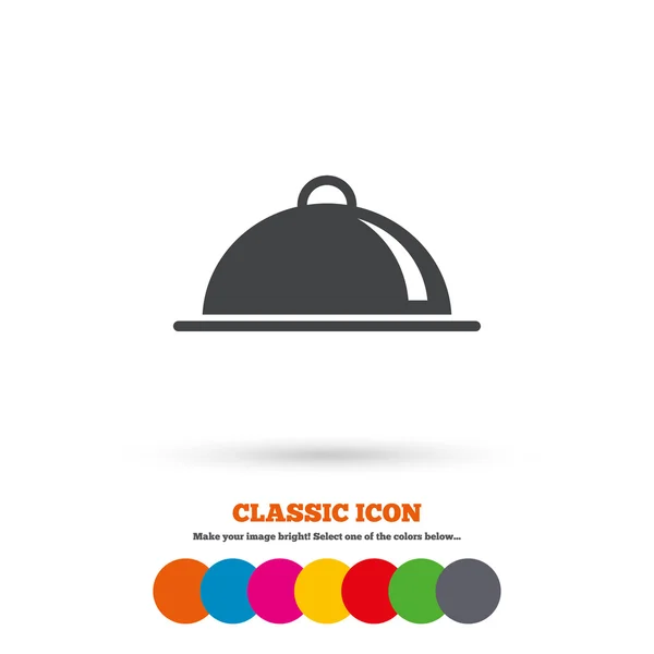 Food platter, Table setting icon — Stock Vector