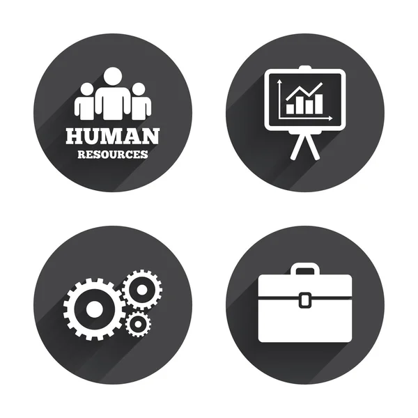 Recursos humanos e ícones de negócios . — Vetor de Stock