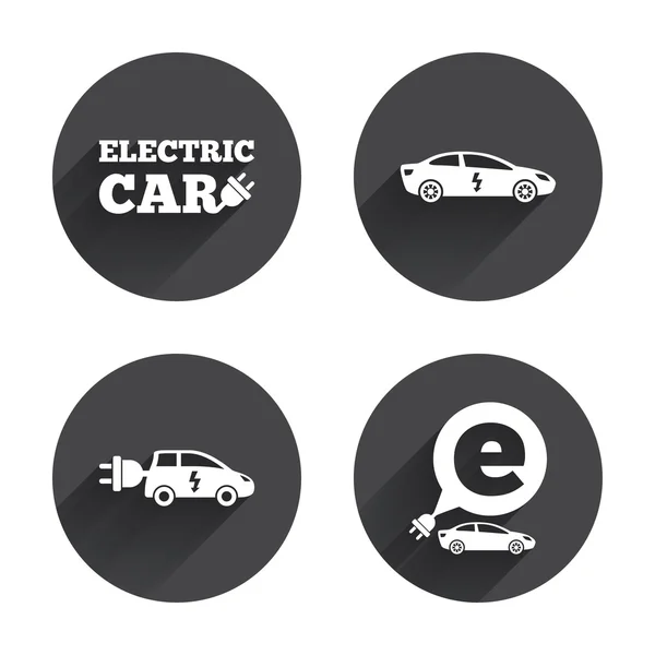 Coche eléctrico, iconos de transporte — Vector de stock