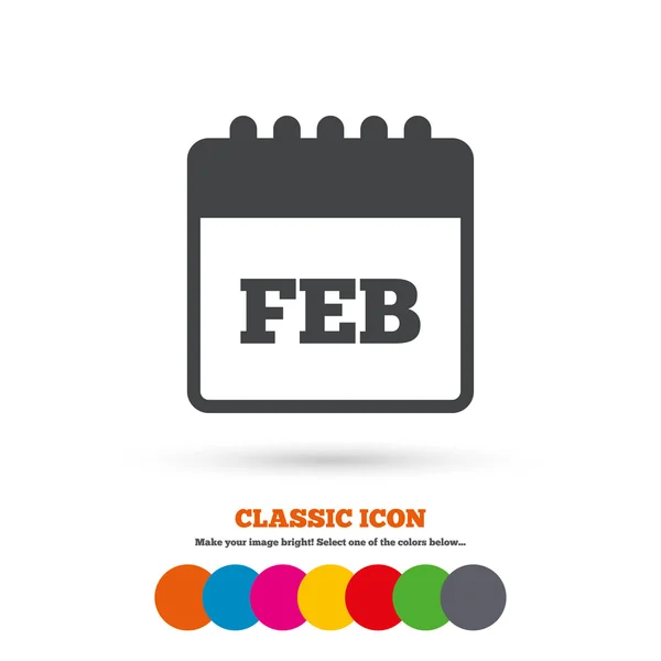 Calendar icon. Month February — Stock Vector